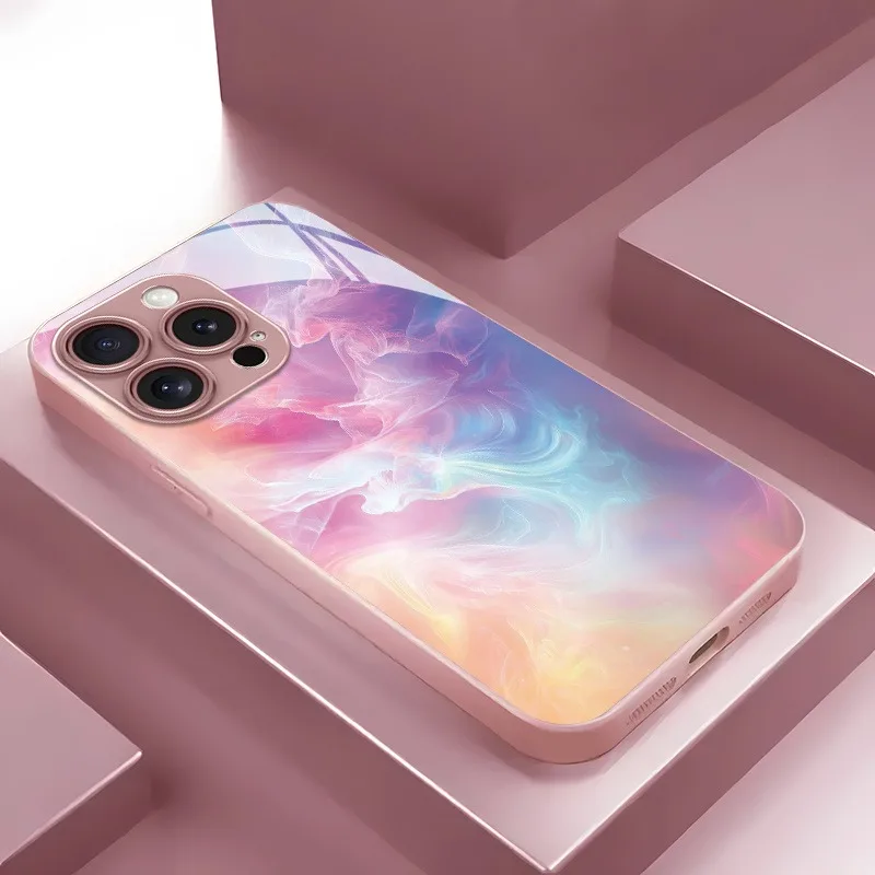 Colorful Gradient Texture Pattern Metal Tempered Glass Phone Case For iPhone 17 16 15 Pro Max 14 Plus 13 12 11 16E 17Air Cover 
Colorful Gradient Texture Pattern Metal Tempered Glass Phone Case For iPhone 17 16 15 Pro Max 14 Plus 13 12 11 16E 17Air Cover