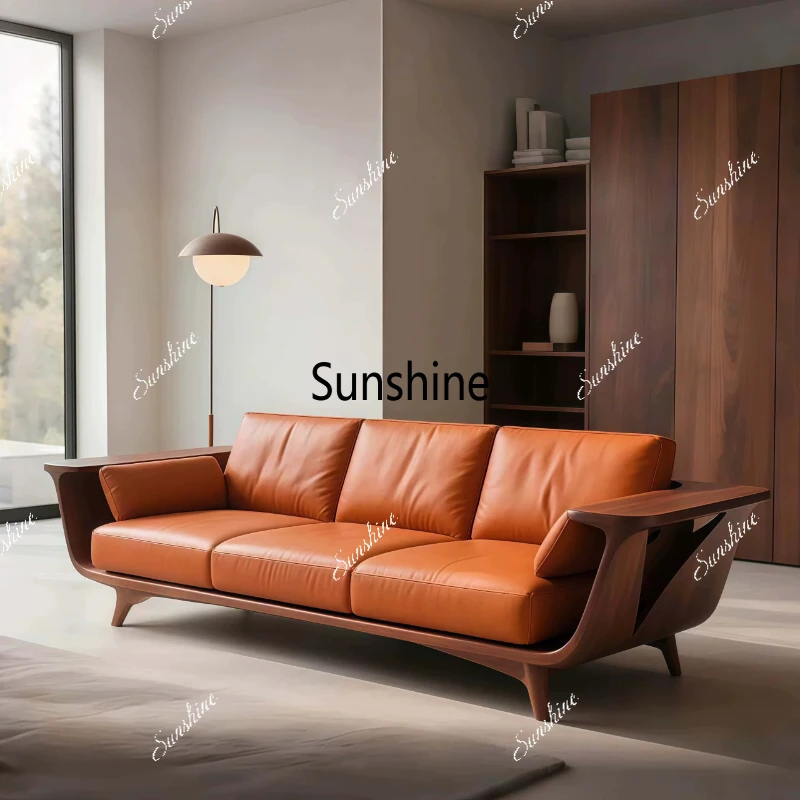 New Chinese light luxury modern new living room straight row leather cloth solid wood sofa high-end customization
New Chinese light luxury modern new living room straight row leather cloth solid wood sofa high-end customization