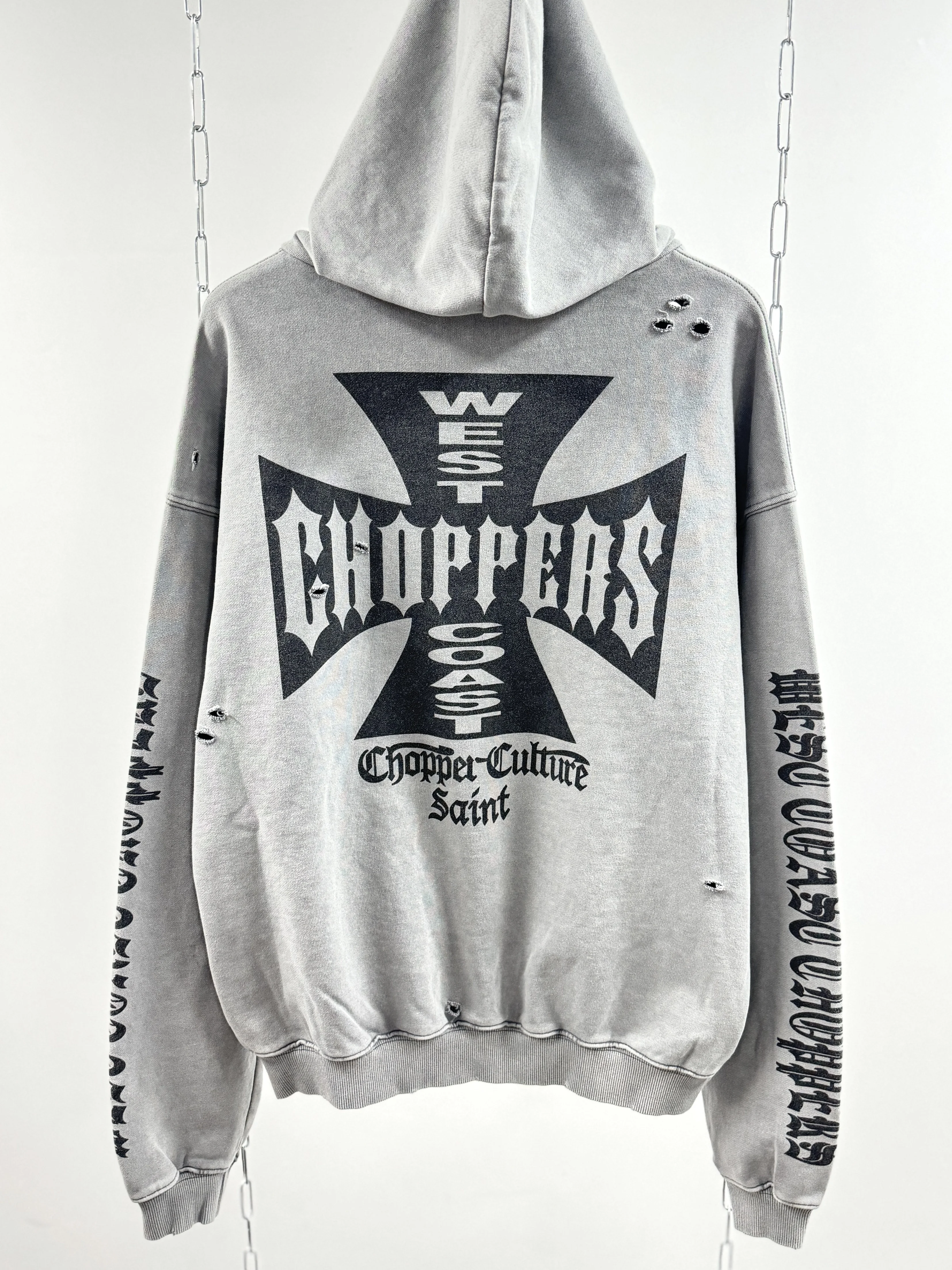 2025 зимняя стираная серая толстовка с принтом Saint West Coast Chopper Hole, свободная мужская и женская толстовка высокого качества из плотной ткани, хлопковый пуловер
2025 зимняя стираная серая толстовка с принтом Saint West Coast Chopper Hole, свободная мужская и женская толстовка высокого качества из плотной ткани, хлопковый пуловер
