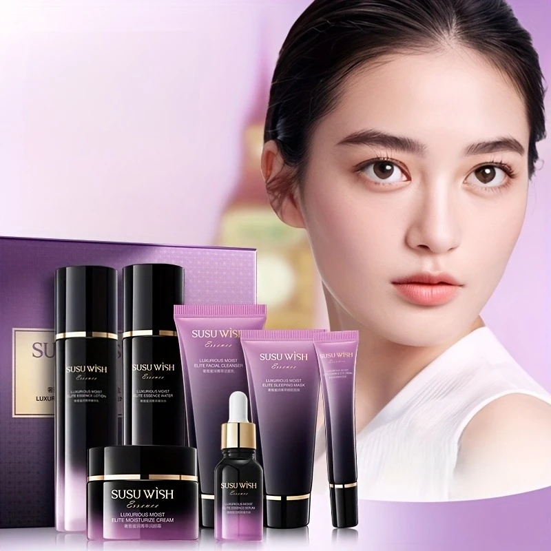 Luxurious and Elegant Nine-Piece Moisturizing Essence Set, Including Cleansing Milk, Essence Water, Essence Lotion, Essence Serum*3, Moisturizing Cream, Eye Cream, Sleeping Mask, Containing Niacinamide, Centella Asiatica Extract and Other Ingredients, Dai
Luxurious and Elegant Nine-Piece Moisturizing Essence Set, Including Cleansing Milk, Essence Water, Essence Lotion, Essence Serum*3, Moisturizing Cream, Eye Cream, Sleeping Mask, Containing Niacinamide, Centella Asiatica Extract and Other Ingredients, Dai