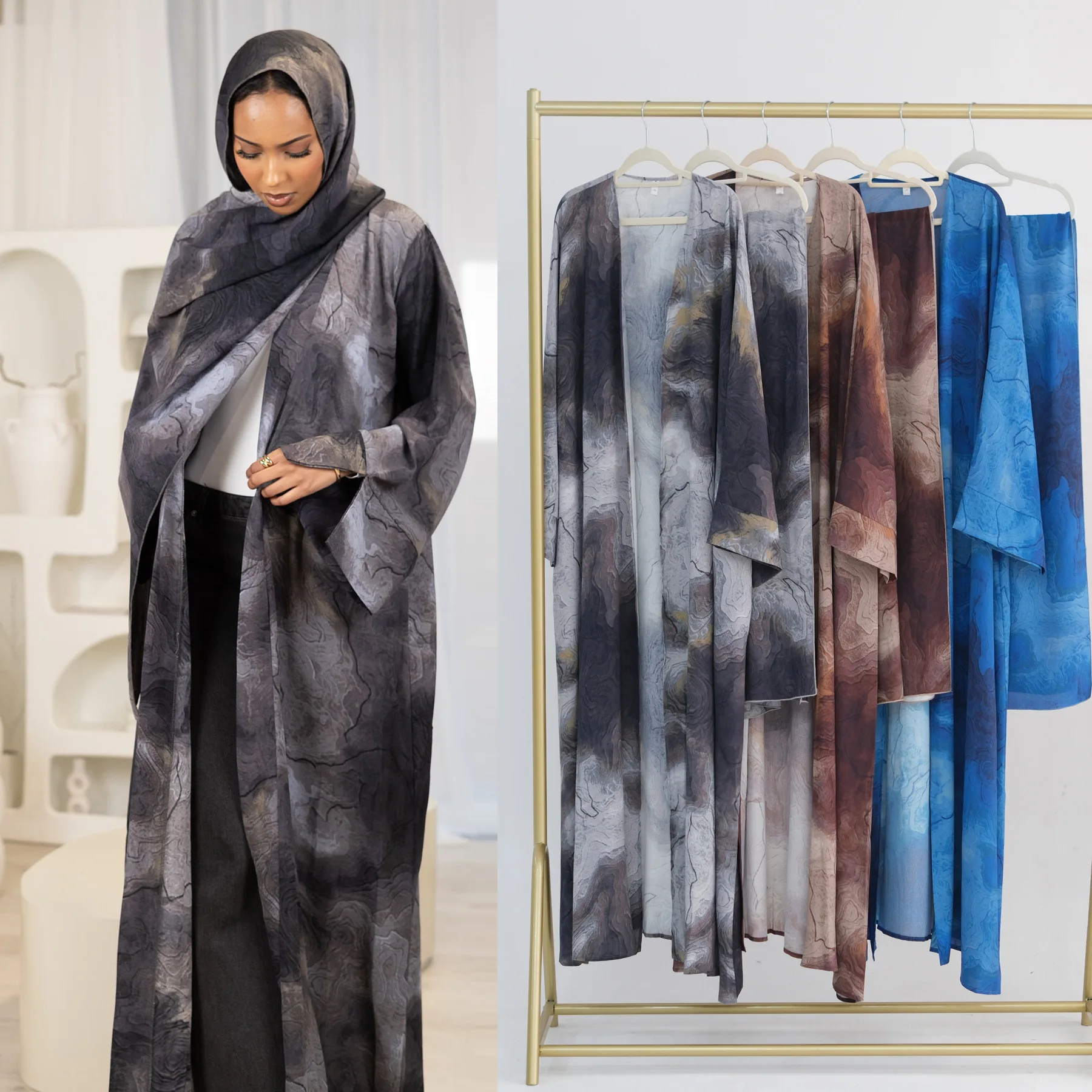 2026 New Abaya Designs Marble Printed Open Front Abaya Traditional Muslim Clothing Women Cardigan Abaya Women Muslim Dress
2026 New Abaya Designs Marble Printed Open Front Abaya Traditional Muslim Clothing Women Cardigan Abaya Women Muslim Dress