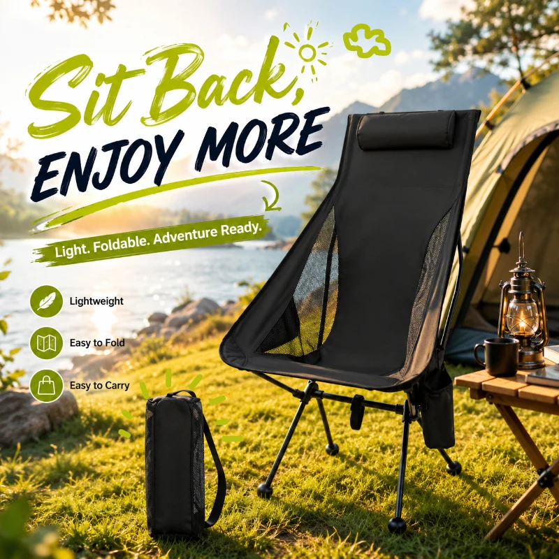 Ergonomic Headrest Aluminum Alloy Chair, Foldable Lightweight Fishing Seat for Travel Camping Outdoor Picnic
Ergonomic Headrest Aluminum Alloy Chair, Foldable Lightweight Fishing Seat for Travel Camping Outdoor Picnic