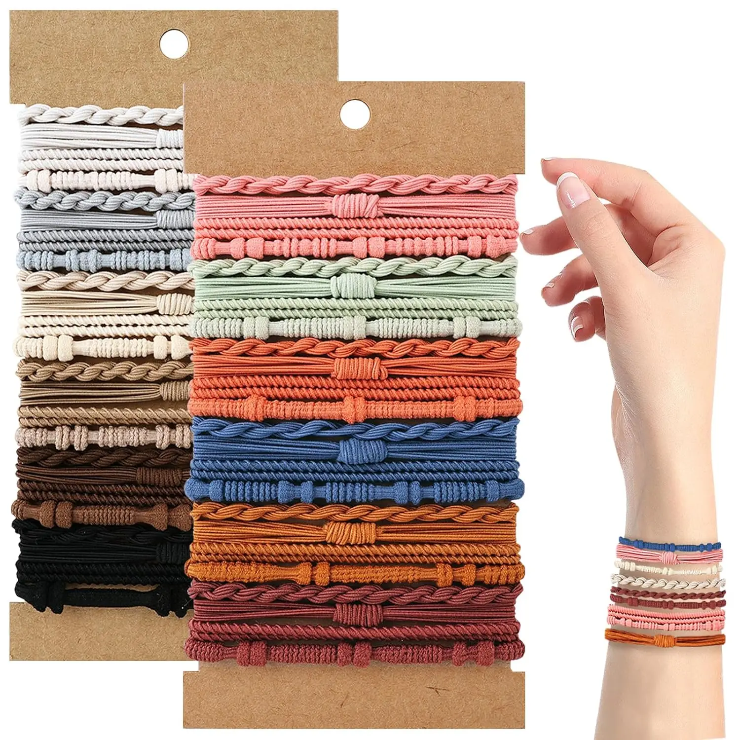 48 Pcs Boho Hair Ties Elastic Braided Ponytail Holders No Damage for Women Girls Thick Thin Hair Multicolor
48 Pcs Boho Hair Ties Elastic Braided Ponytail Holders No Damage for Women Girls Thick Thin Hair Multicolor