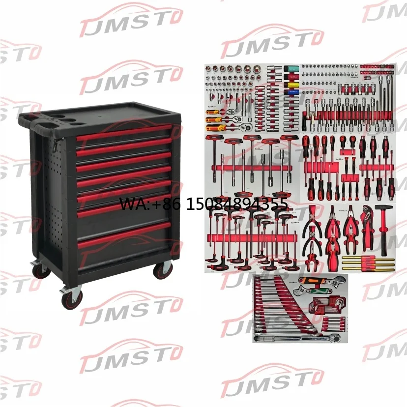 7-Drawer Tool Storage Cabinet with 296-Pc Mechanics Tool Set & Aluminum Pull Handles
7-Drawer Tool Storage Cabinet with 296-Pc Mechanics Tool Set & Aluminum Pull Handles