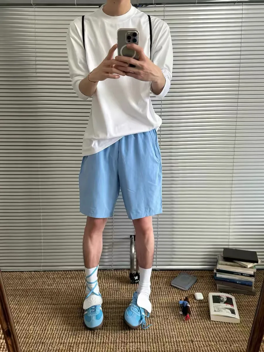 Summer Navy Blue Quick Dry Five-Quarter Length Casual Loose Nylon Beach Shorts for Men Knee-High Short Pants Ins Style Teenagers
Summer Navy Blue Quick Dry Five-Quarter Length Casual Loose Nylon Beach Shorts for Men Knee-High Short Pants Ins Style Teenagers
