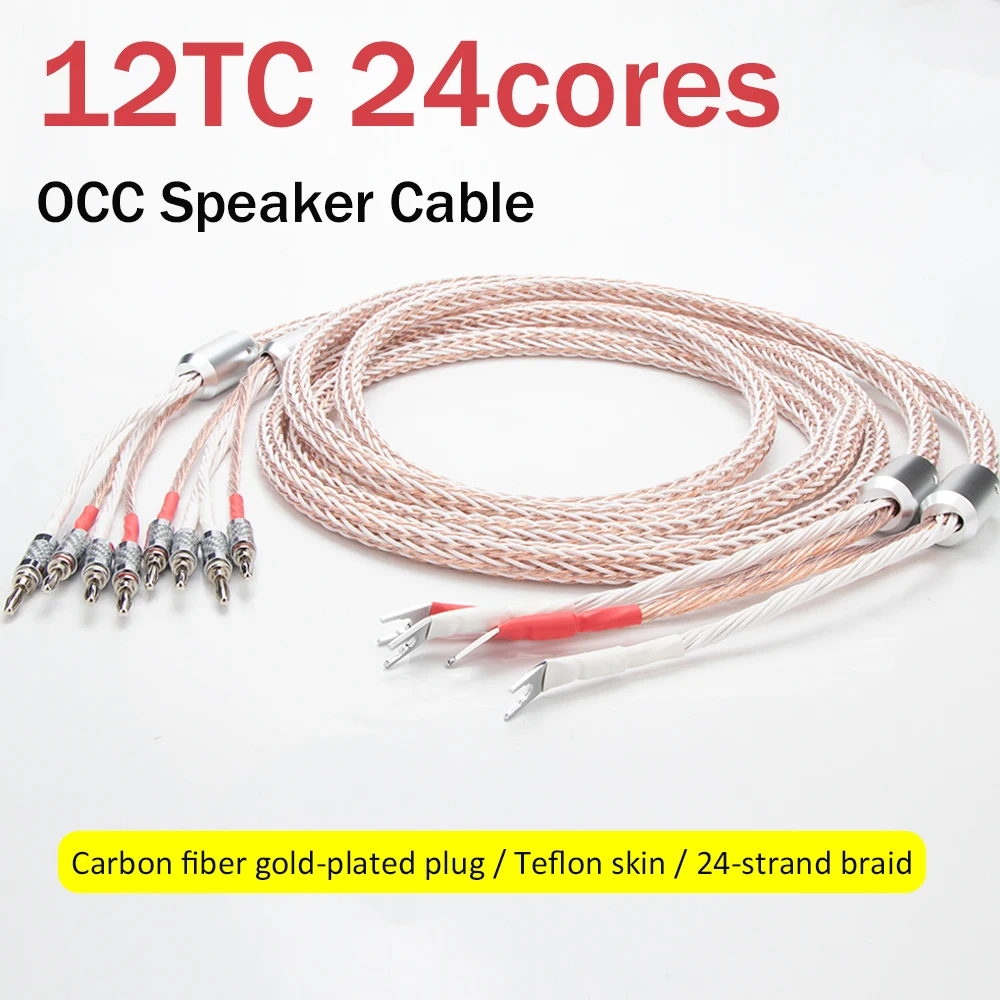 Hifi Speaker Cable 12TC 24Cores Speaker Cable Audio DIY HIFI Rhodium Plated Y Shape To Banana Plug for for Amplifier and Speaker
Hifi Speaker Cable 12TC 24Cores Speaker Cable Audio DIY HIFI Rhodium Plated Y Shape To Banana Plug for for Amplifier and Speaker