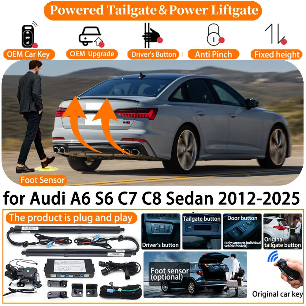 Car OEM Powered Tailgate system for Audi A6 S6 C7 C8 Sedan 2012-2025 Automatic Electric Power Tailgate Tail Gate Lift Strut kit
Car OEM Powered Tailgate system for Audi A6 S6 C7 C8 Sedan 2012-2025 Automatic Electric Power Tailgate Tail Gate Lift Strut kit