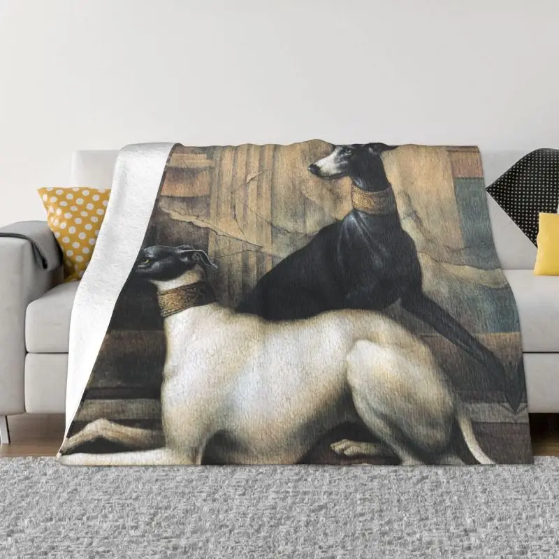 Greyhounds With Gold Collars Blankets Breathable Soft Flannel Sprint Sihthound Dog Throw Blanket for Sofa Outdoor Bedding
Greyhounds With Gold Collars Blankets Breathable Soft Flannel Sprint Sihthound Dog Throw Blanket for Sofa Outdoor Bedding