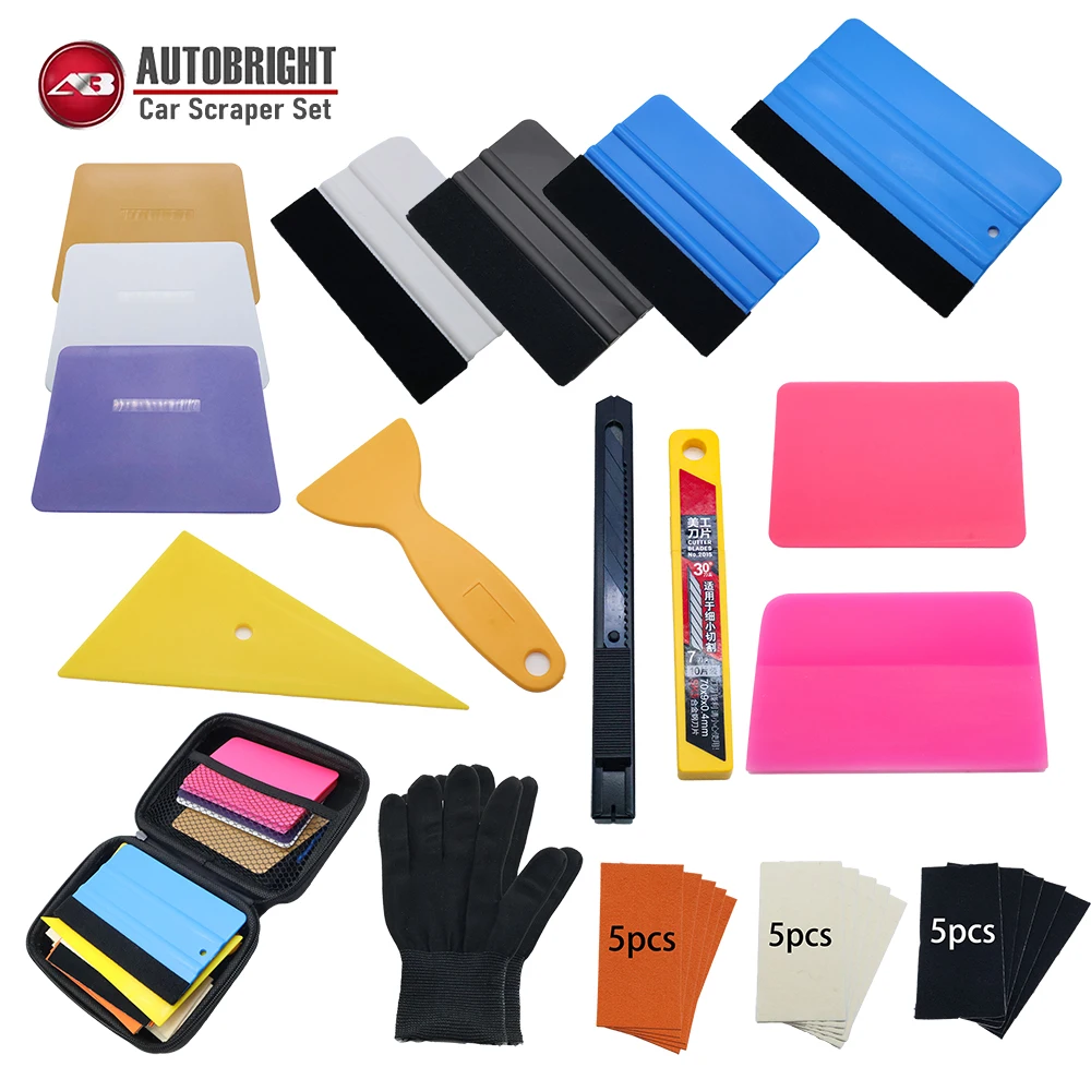 AUTOBRIGHT 30-Piece Car Film Application Scraper Set with Gloves Cutter for Window Tinting Sun Protection Film Car Wraps Tools
AUTOBRIGHT 30-Piece Car Film Application Scraper Set with Gloves Cutter for Window Tinting Sun Protection Film Car Wraps Tools