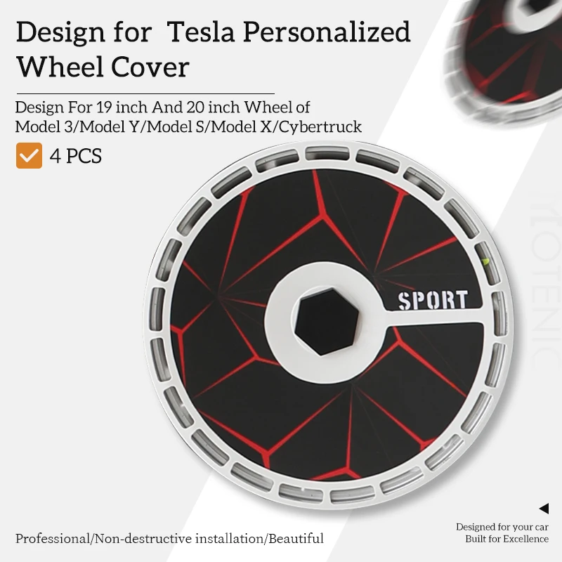 Design for TESLA Model S/3/X/Y/Cybertruck 19Inch and 20inch Hubcaps 4PCS Hubcaps for Vehicle Full Wheel Cover Cap Accessorie
Design for TESLA Model S/3/X/Y/Cybertruck 19Inch and 20inch Hubcaps 4PCS Hubcaps for Vehicle Full Wheel Cover Cap Accessorie