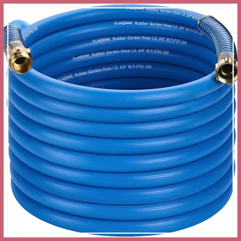 5/8 IN. × 75FT. Heavy Duty Rubber Garden Hose, High Flow 5/8" I.D. Brass Fitting No Memory, Durable Water Hose for Watering, Irrigation
5/8 IN. × 75FT. Heavy Duty Rubber Garden Hose, High Flow 5/8" I.D. Brass Fitting No Memory, Durable Water Hose for Watering, Irrigation