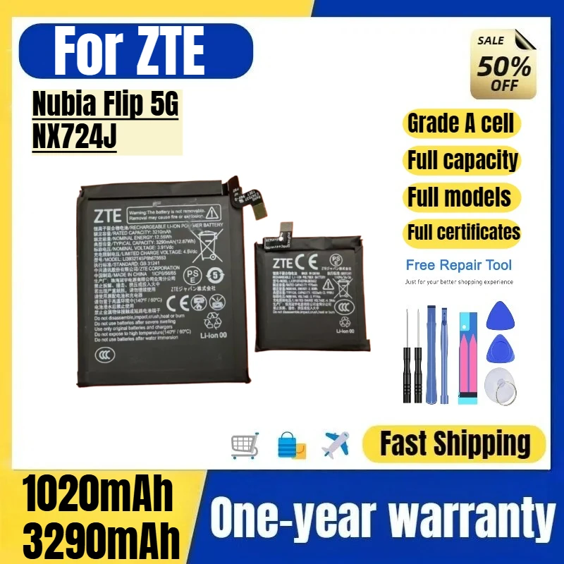 Li3932T45P8h675653 for Nubia Flip 5G/NX724J Phone Battery High Quality High Capacity Replacement Bateria Grade A Cell with Tools
Li3932T45P8h675653 for Nubia Flip 5G/NX724J Phone Battery High Quality High Capacity Replacement Bateria Grade A Cell with Tools