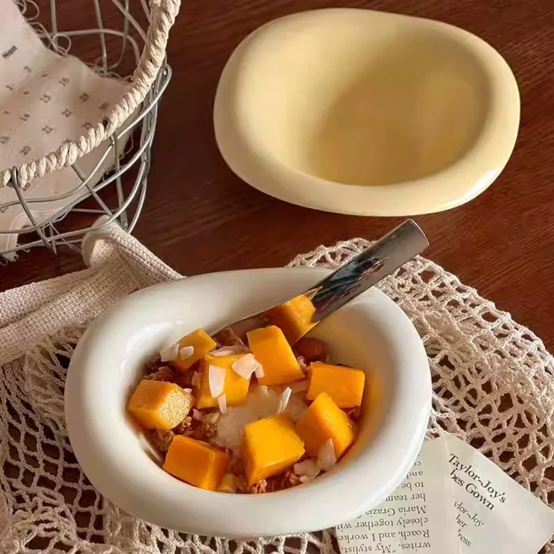 Solid Color Ceramic Yogurt Bowl Irregular Salad Bowls Home Breakfast Oatmeal Sugar Water Ice Cream Dessert Bowl Tableware
Solid Color Ceramic Yogurt Bowl Irregular Salad Bowls Home Breakfast Oatmeal Sugar Water Ice Cream Dessert Bowl Tableware