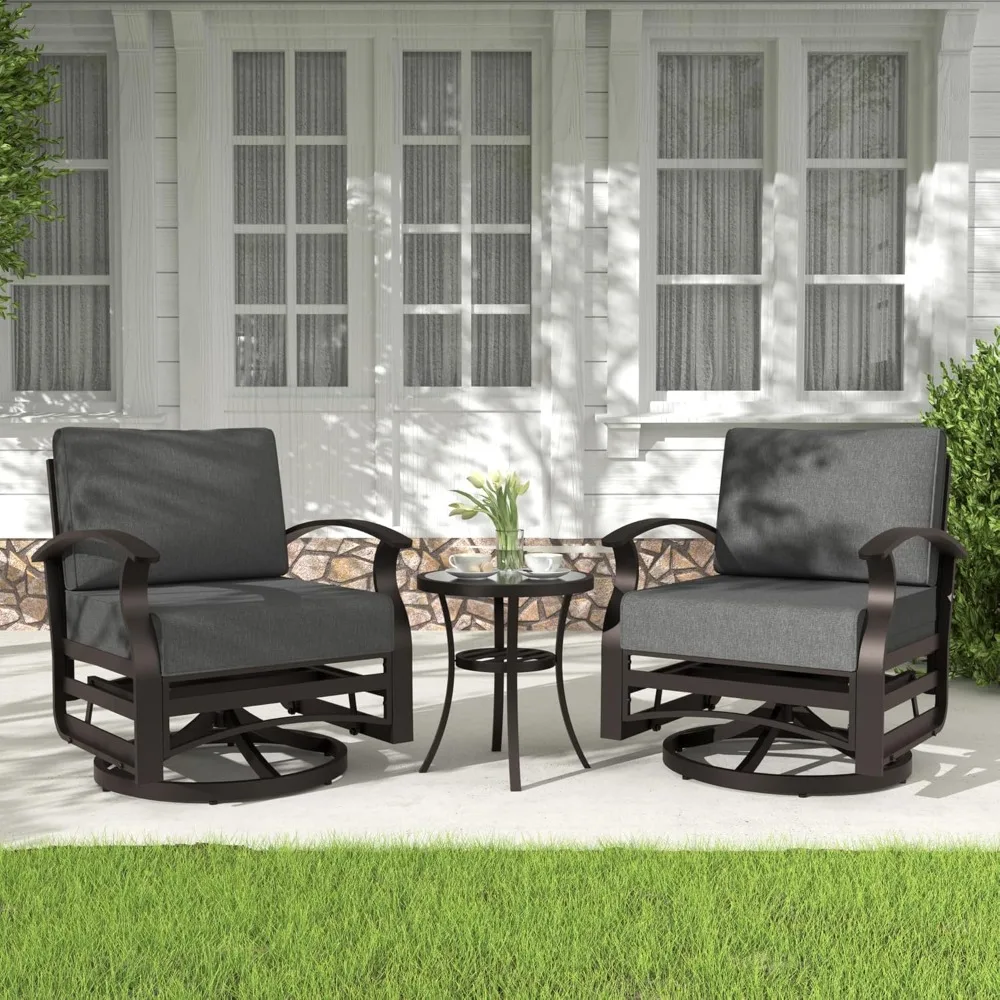 3 Pieces Patio Furniture Set, Outdoor Aluminum Swivel Gliders Rocker, Patio Bistro Set Rocking Chair with Thickened Cushions an
3 Pieces Patio Furniture Set, Outdoor Aluminum Swivel Gliders Rocker, Patio Bistro Set Rocking Chair with Thickened Cushions an