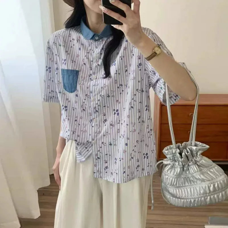 Japanese Vintage Mori Girl Cartoon Floral Printed Cotton Shirts Women Summer Turn Down Collar Short Sleeve Casual Loose Blouse
Japanese Vintage Mori Girl Cartoon Floral Printed Cotton Shirts Women Summer Turn Down Collar Short Sleeve Casual Loose Blouse
