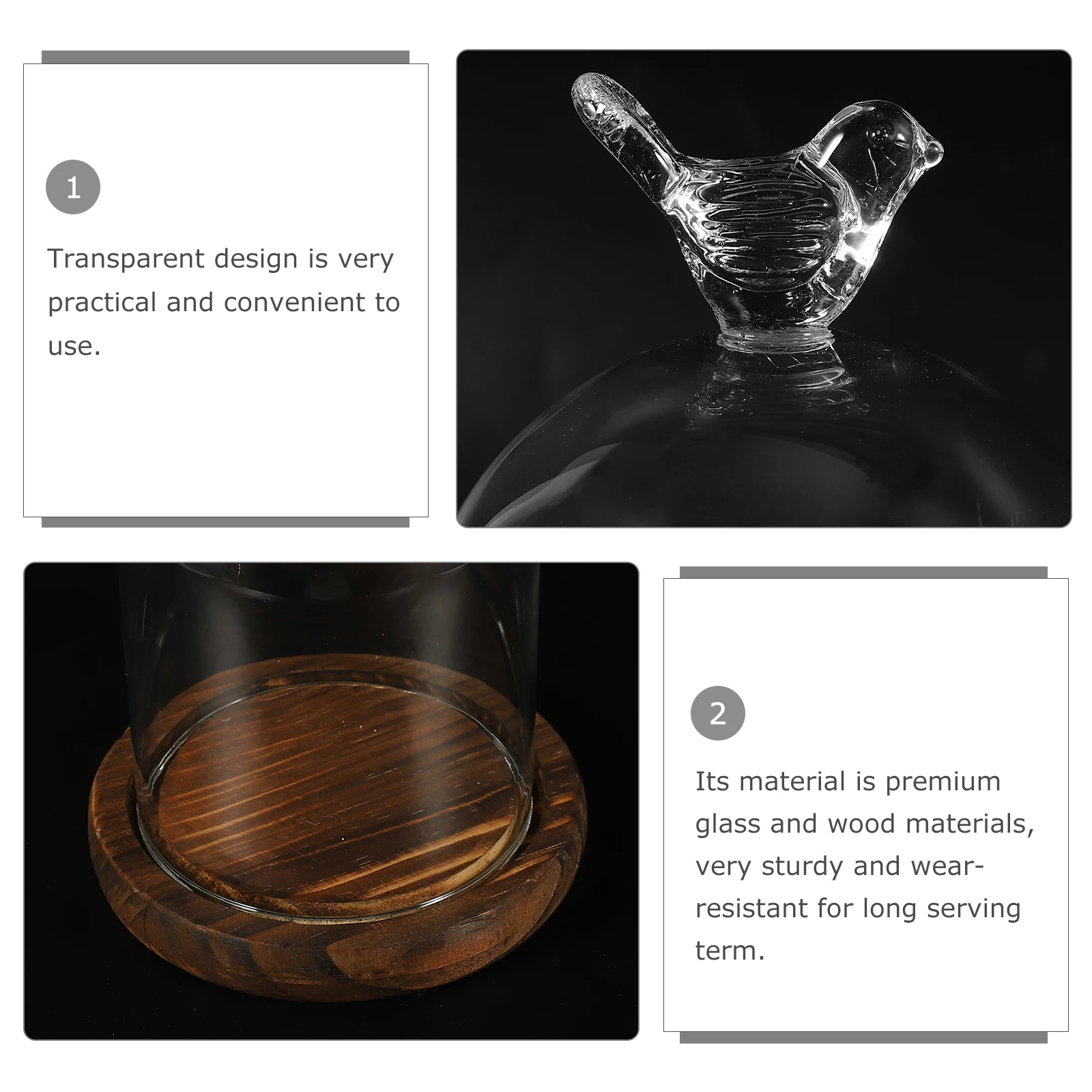 Sturdy Glass Cake With Wood Base Decorative Dome For Dessert Snack Food Eternal Flower Cloche Preserved Micro Landscape Cover
Sturdy Glass Cake With Wood Base Decorative Dome For Dessert Snack Food Eternal Flower Cloche Preserved Micro Landscape Cover