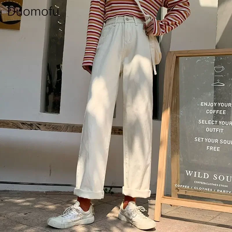 Duomofu Autumn Slim Chicly Button Casual Straight Jeans Woman New Simple Loose Fashion Office Ladies Female High Waisted Jeans
Duomofu Autumn Slim Chicly Button Casual Straight Jeans Woman New Simple Loose Fashion Office Ladies Female High Waisted Jeans