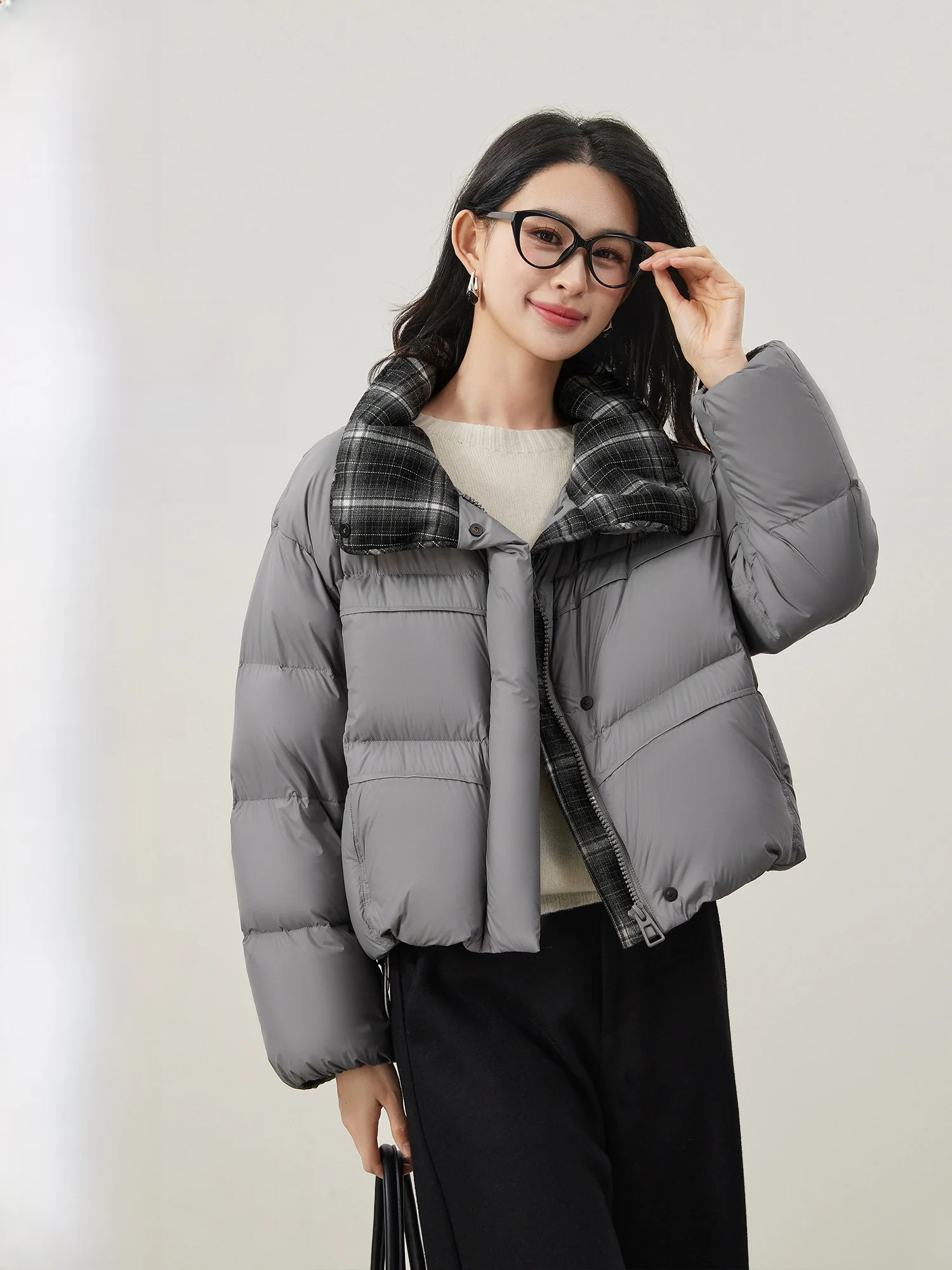 Ele Briti Sle ort Goose down Jaet Women's Winter Coat Plaid Patchwork Warm Thiened Long Sve Zipper Closure
Ele Briti Sle ort Goose down Jaet Women's Winter Coat Plaid Patchwork Warm Thiened Long Sve Zipper Closure