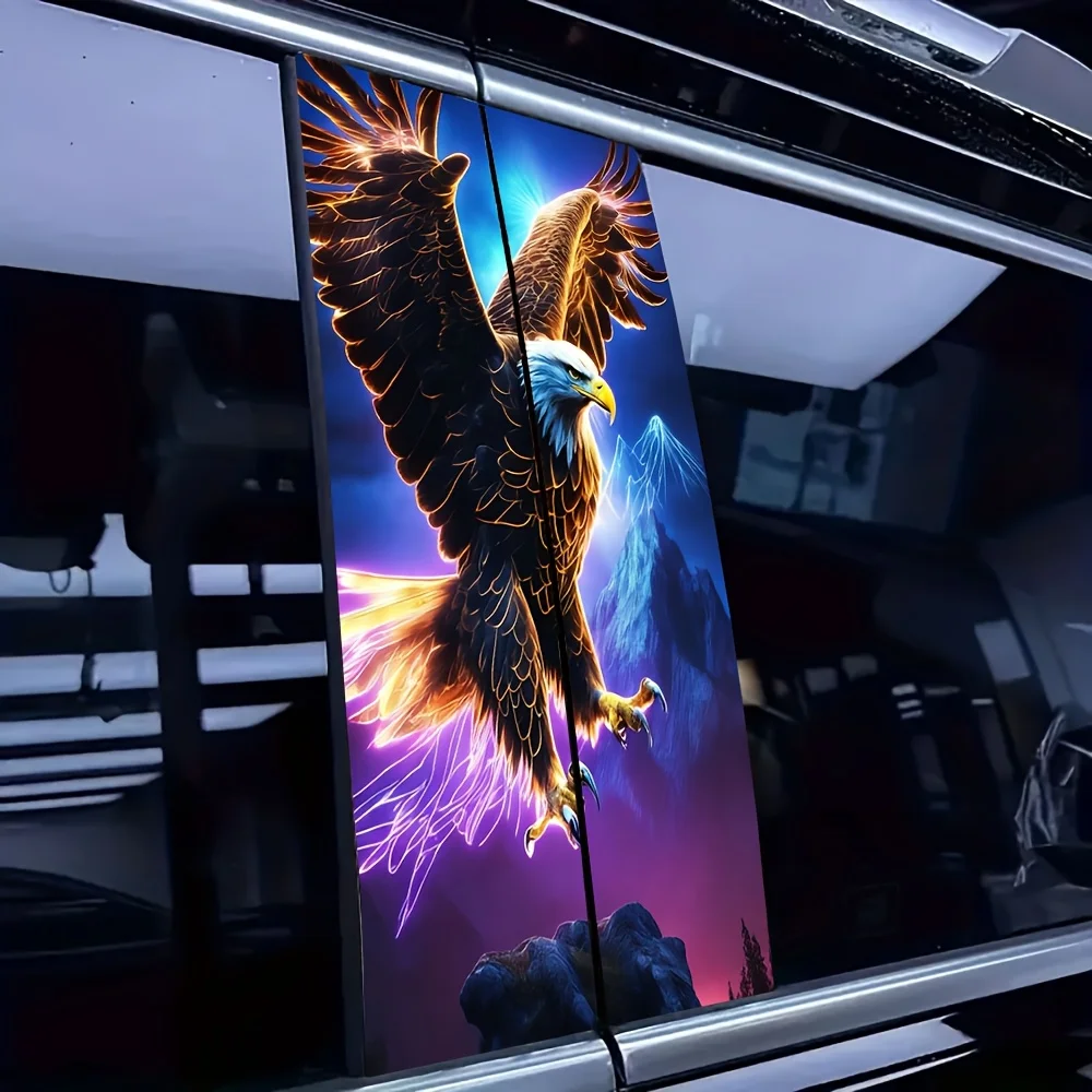 2 Flying Eagle Vinyl Sticker Set - Cartoon Alien Style, Easy-Paste B-Pillar Protector for Rear Window Glass, Vivid Animated
2 Flying Eagle Vinyl Sticker Set - Cartoon Alien Style, Easy-Paste B-Pillar Protector for Rear Window Glass, Vivid Animated