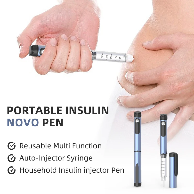 Portable Insulin Novo Pen Reusable Multi Function Insulin Pen Syringe Auto-Injector Syringe Household Insulin Injector Pen
Portable Insulin Novo Pen Reusable Multi Function Insulin Pen Syringe Auto-Injector Syringe Household Insulin Injector Pen