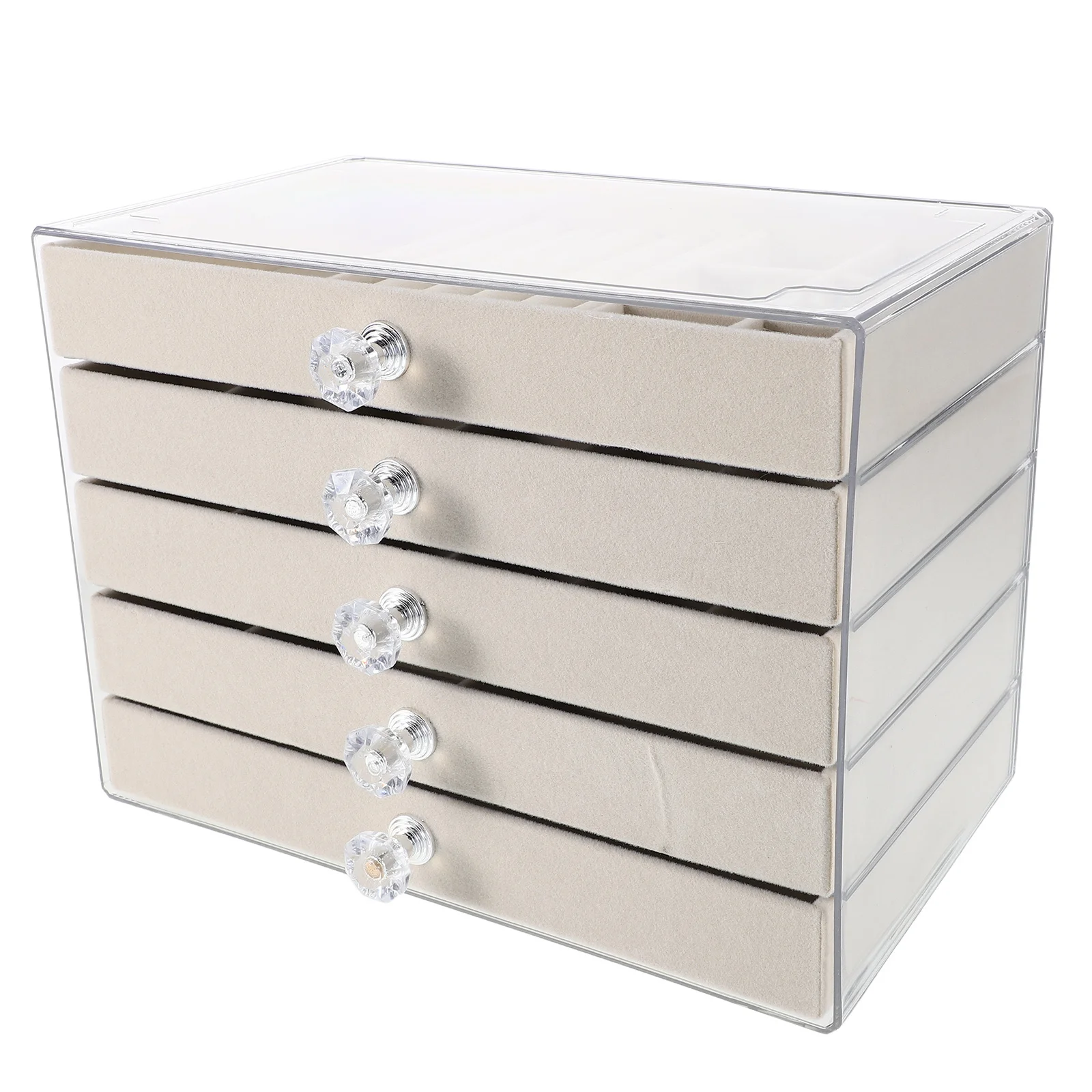 Organizer Box 5-Drawer Transparent Storage For Earrings Necklaces Rings Bracelets Display Holder Pet Material Multi-Layer
Organizer Box 5-Drawer Transparent Storage For Earrings Necklaces Rings Bracelets Display Holder Pet Material Multi-Layer