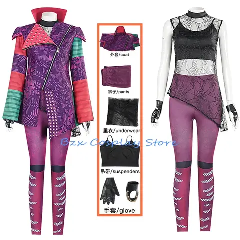 Anime mal cosplay evie mal cosplay traje casaco acessórios terno halloween carnaval roupas festa fantasia para mulher menina