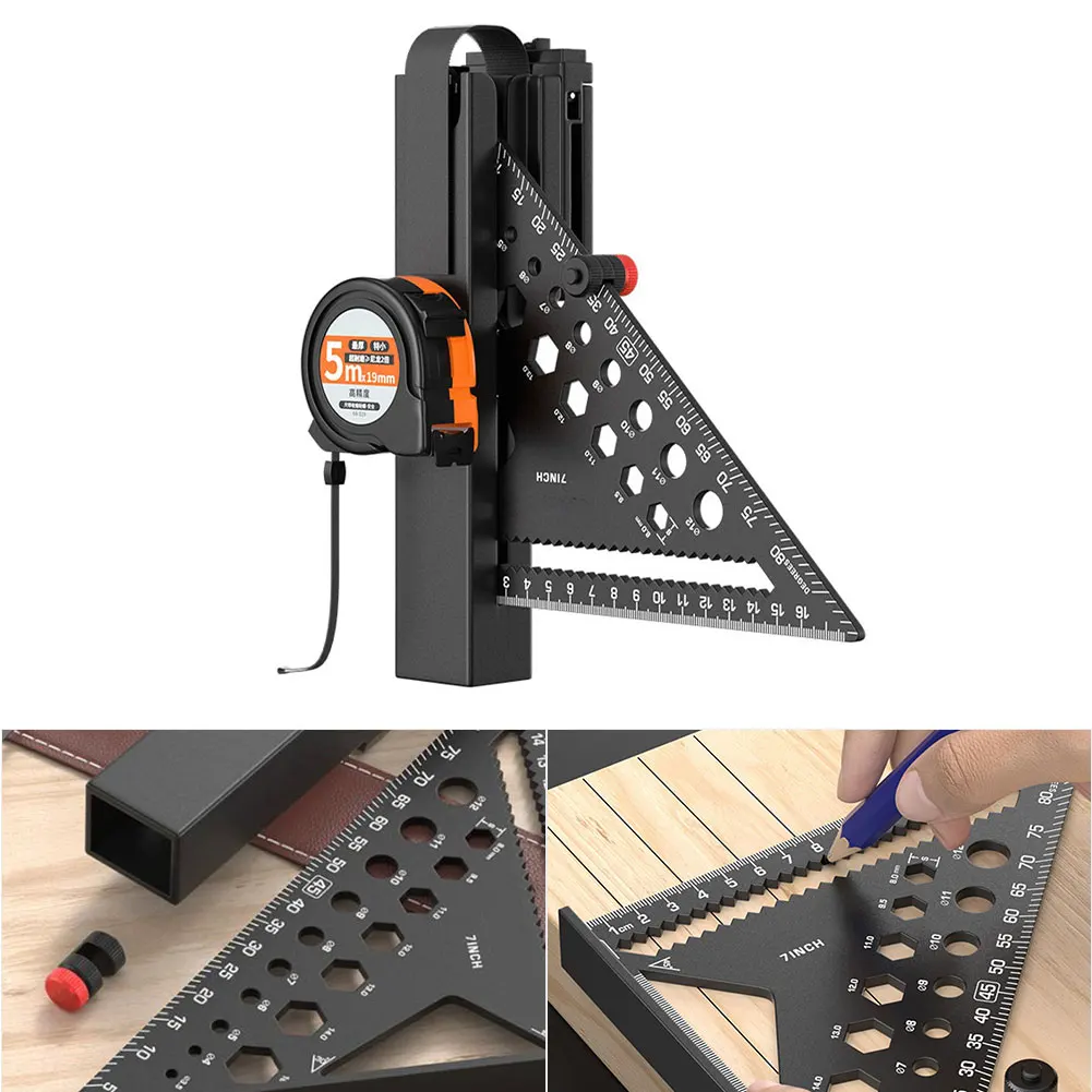 Woodworking Measuring Tool Kit 5 Meter Steel Tape and 7 Inch Triangle Ruler with Plastic Belt Clip for Easy Carry and Use
Woodworking Measuring Tool Kit 5 Meter Steel Tape and 7 Inch Triangle Ruler with Plastic Belt Clip for Easy Carry and Use