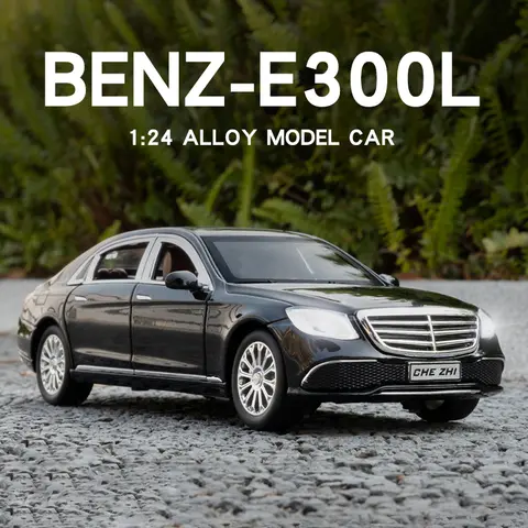 1:24 Mercedes Benz E300L E-class Alloy Model Car Diecast Vehicle Toys Model Sound Light Collection Metal Kid Toy Children Gifts