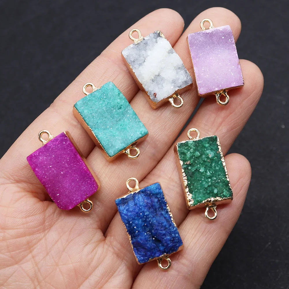 3PCS Natural Stone Crystal Cluster Rectangular Double Hole Pendant Jewelry Making DIY Necklace Earrings Accessories Gifts
3PCS Natural Stone Crystal Cluster Rectangular Double Hole Pendant Jewelry Making DIY Necklace Earrings Accessories Gifts