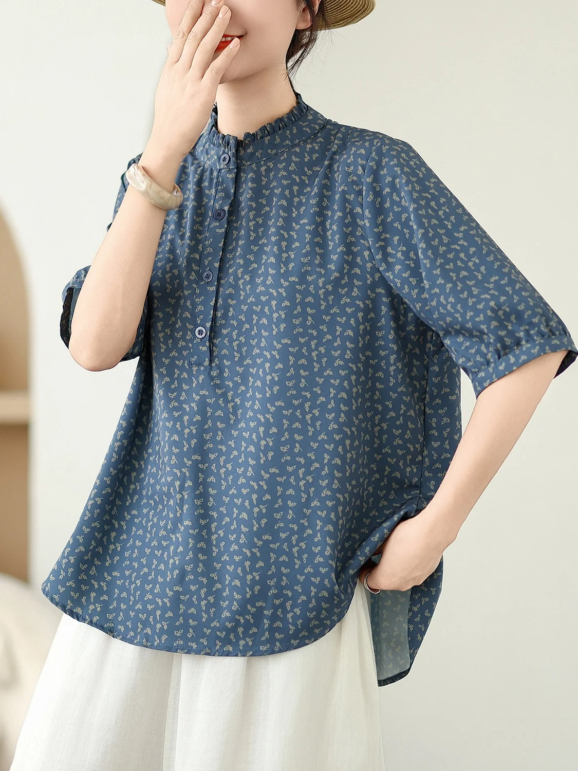 Высококачественный женский топ в стиле ретро из хлопка и льна с цветочным принтом, пять четвертей Све irt, свободный крой, летний топ Faion Sun Pr...
Высококачественный женский топ в стиле ретро из хлопка и льна с цветочным принтом, пять четвертей Све irt, свободный крой, летний топ Faion Sun Pr...