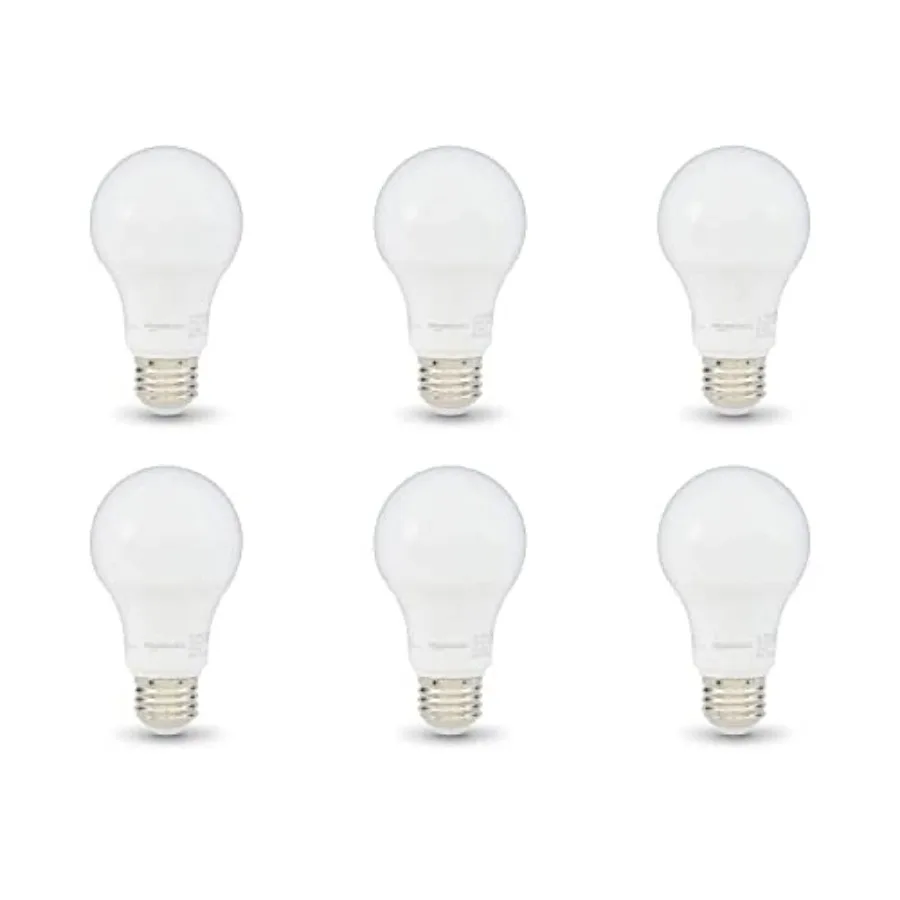 A19 LED Light Bulbs, 60W Equivalent, 9W Energy Efficient, E26 Standard Base, White 5000K, Dimmable, 10, 000 Hour Lifetime, 6-Pa
A19 LED Light Bulbs, 60W Equivalent, 9W Energy Efficient, E26 Standard Base, White 5000K, Dimmable, 10, 000 Hour Lifetime, 6-Pa