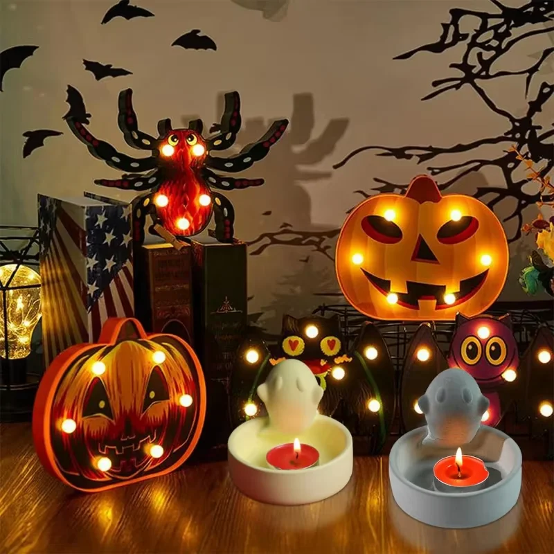 Halloween Ghost Candlesticks Molds Silicone Spooky Candle Holder Mold Spider Ghost Shape Candle Mold Home Decoration
Halloween Ghost Candlesticks Molds Silicone Spooky Candle Holder Mold Spider Ghost Shape Candle Mold Home Decoration