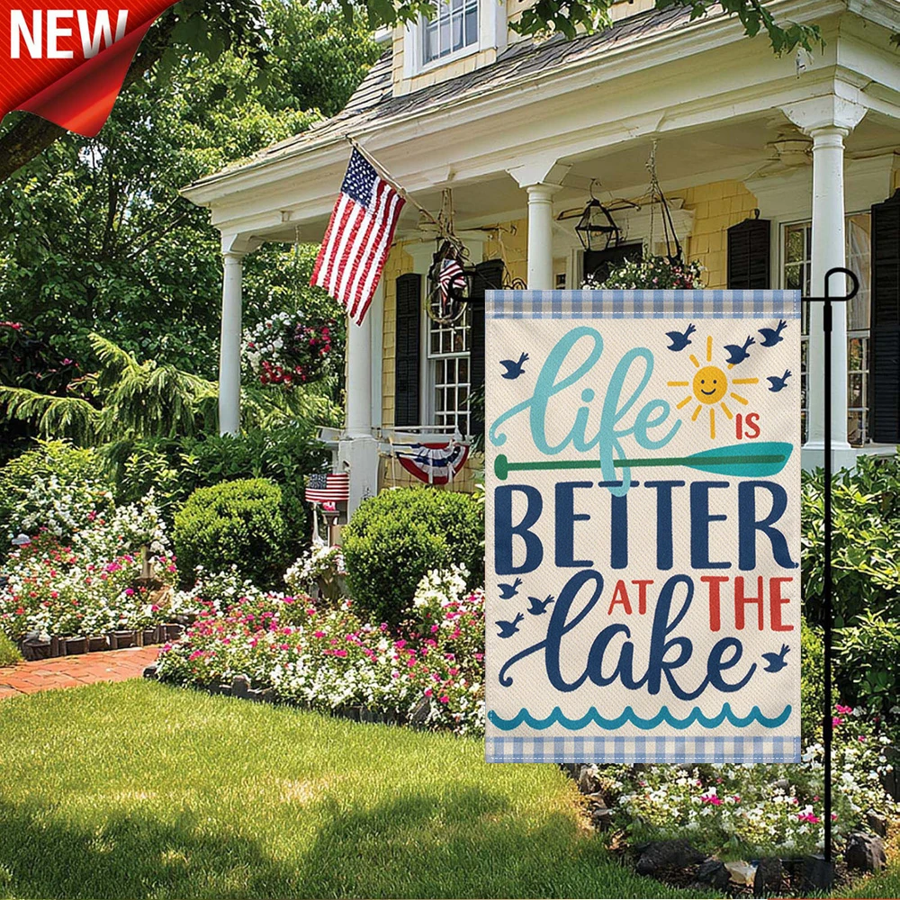 1PC, Life Is Better At The Lake Garden Flag Summer Holiday Outdoor Decorative Banner with Sun Bird Pattern for Yard Patio
1PC, Life Is Better At The Lake Garden Flag Summer Holiday Outdoor Decorative Banner with Sun Bird Pattern for Yard Patio