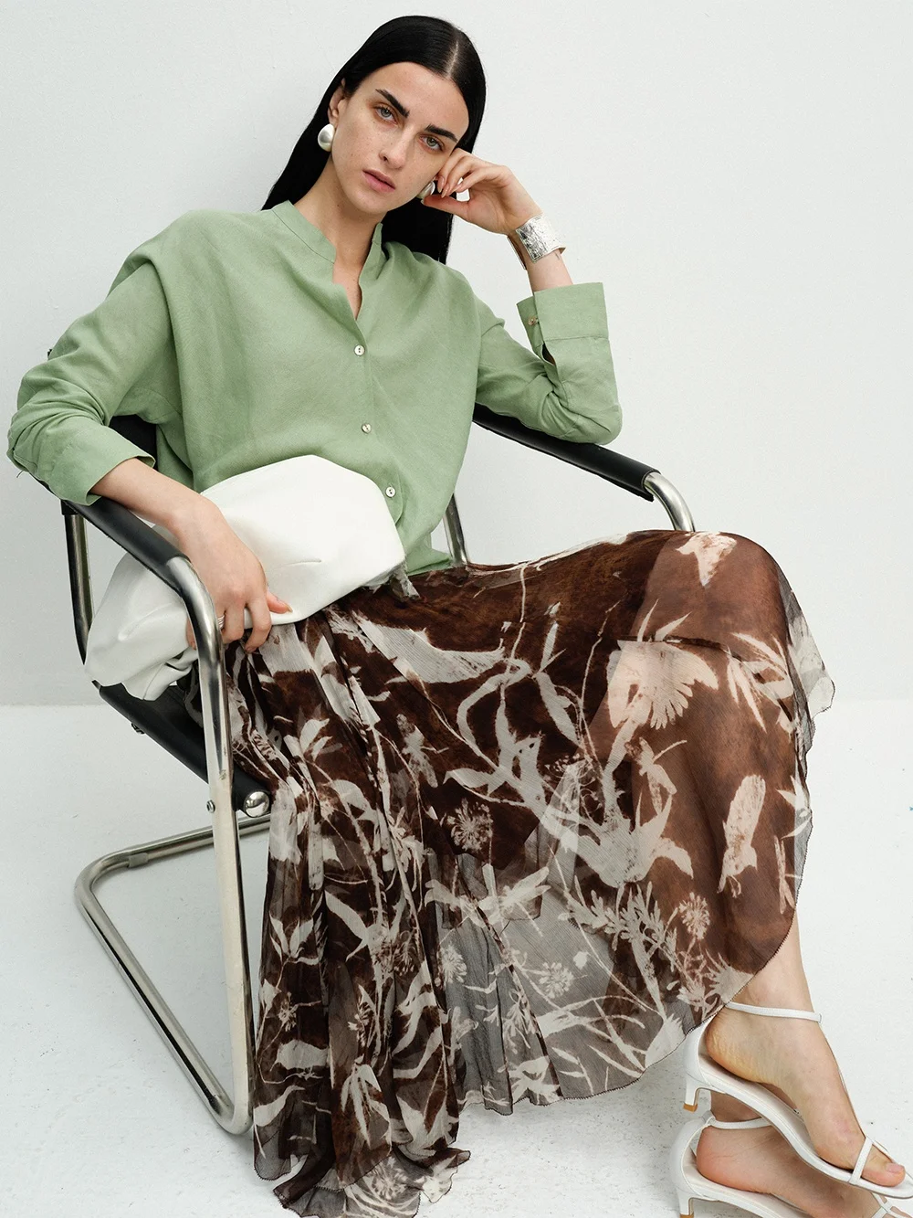 MANNALA Mint Island Linen 45 Degree Slash Slim Fit Design Sense South France Shirt Q2584 Women's Long Sleeve Regular Length
MANNALA Mint Island Linen 45 Degree Slash Slim Fit Design Sense South France Shirt Q2584 Women's Long Sleeve Regular Length