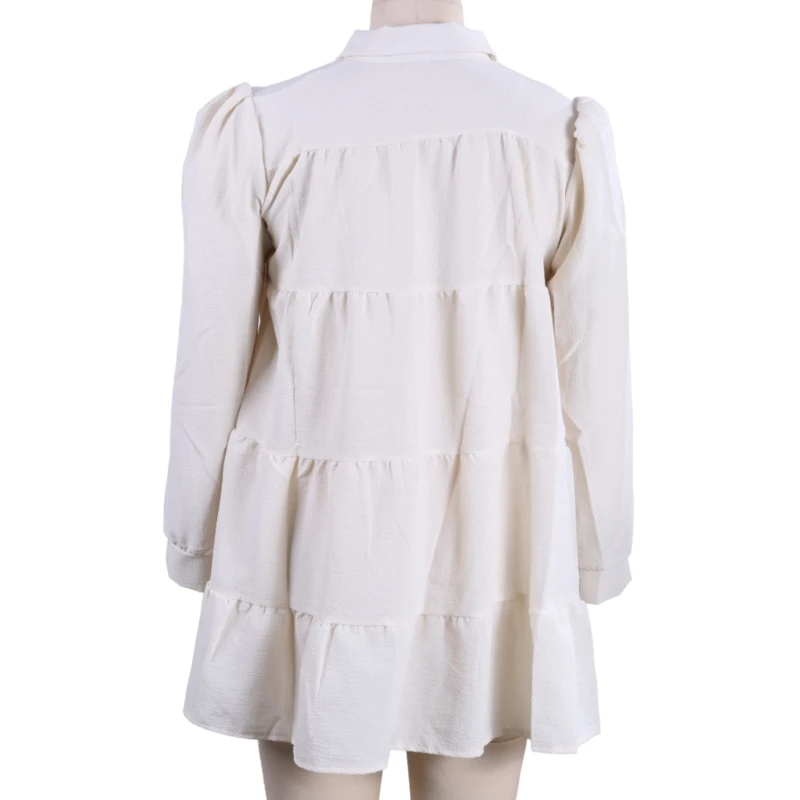 Women Puff Long Sleeve Ruched Textured Swing Babydoll Shirt Dress Lapel Collar Button Up Tiered Ruffle A Line Mini Dress
Women Puff Long Sleeve Ruched Textured Swing Babydoll Shirt Dress Lapel Collar Button Up Tiered Ruffle A Line Mini Dress