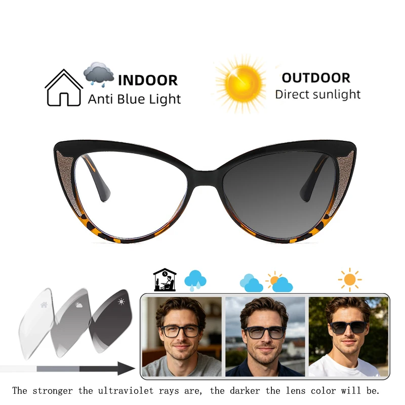 Fashion Brand Design Women Cat Eye New Frame Photochromic Prescription Glasses Anti Blue Light Long Sight And Far Sight Eyewear
Fashion Brand Design Women Cat Eye New Frame Photochromic Prescription Glasses Anti Blue Light Long Sight And Far Sight Eyewear