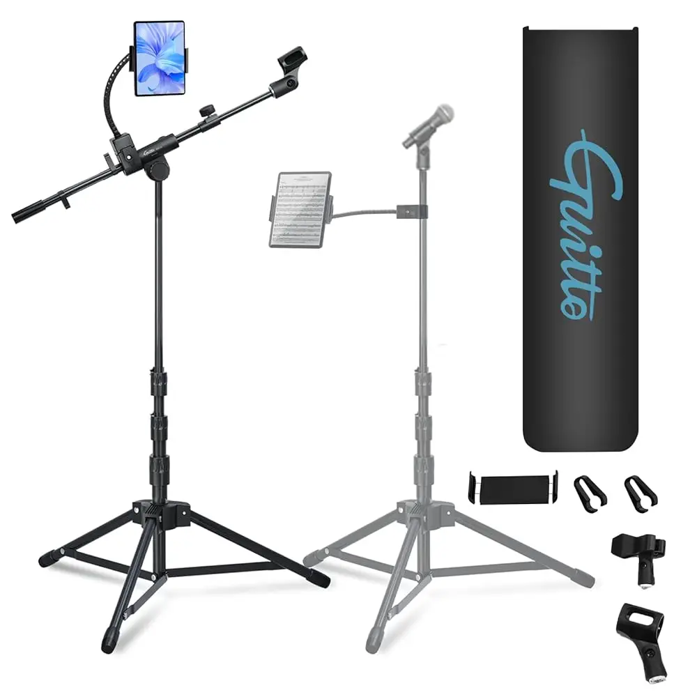 Free Shipping Microphone Floor Stand with Phone/Tablet Holder, Adjustable Boom Mic Stand with Heavy-Duty Base, Dual Device Mount
Free Shipping Microphone Floor Stand with Phone/Tablet Holder, Adjustable Boom Mic Stand with Heavy-Duty Base, Dual Device Mount