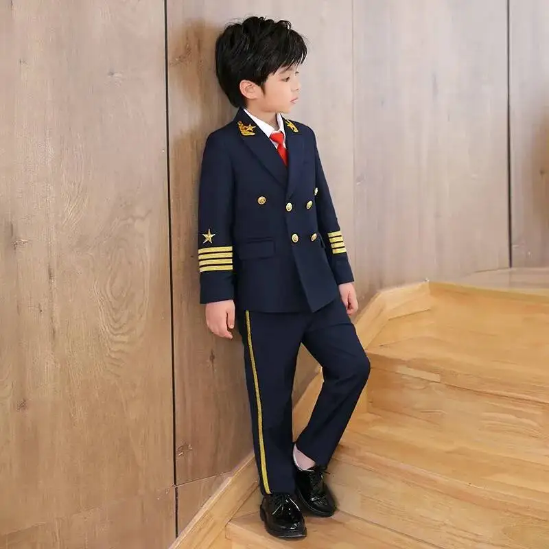 Children Boys Pilot Uniform Suits Kids Formal Jakcet Pants Tuxedo Boy Child Wedding Suits Elegant Suits for 2-14T Children Boys
Children Boys Pilot Uniform Suits Kids Formal Jakcet Pants Tuxedo Boy Child Wedding Suits Elegant Suits for 2-14T Children Boys