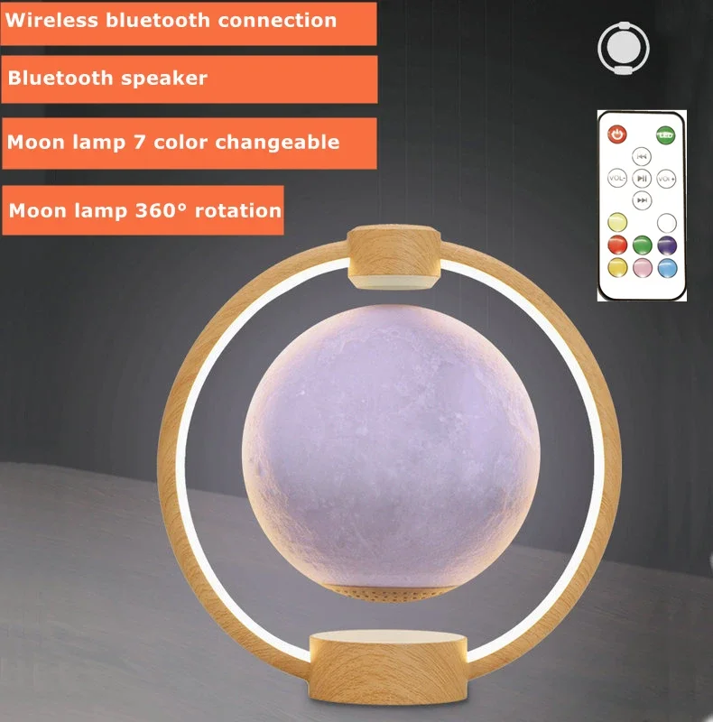 Night Light Ring Remote Control 7 Color Changeable Magnetic Levitating Moon Lamp Bluetooth Speaker
Night Light Ring Remote Control 7 Color Changeable Magnetic Levitating Moon Lamp Bluetooth Speaker