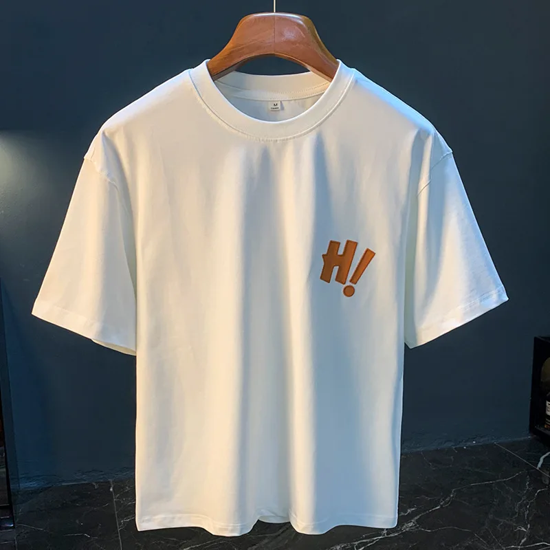 casual short sleeved T-shirt for men's summer new loose and versatile round neck embroidered five quarter sleeve tops
casual short sleeved T-shirt for men's summer new loose and versatile round neck embroidered five quarter sleeve tops