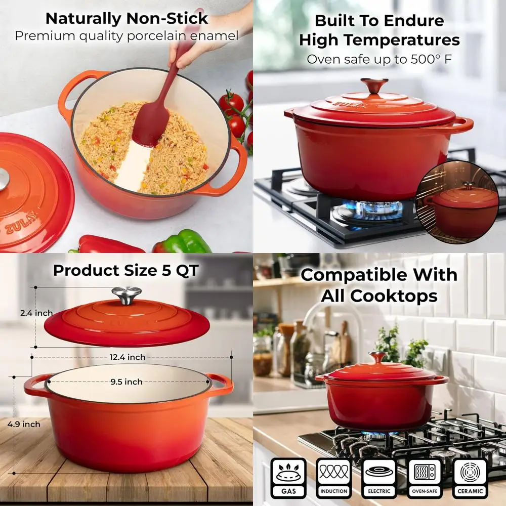 Эмалированная чугунная голландская духовка, 5 литров, безопасная в духовке до 500 ° F, идеально подходит для выпечки, рагу, плетения, обжарки - оранжевый
Эмалированная чугунная голландская духовка, 5 литров, безопасная в духовке до 500 ° F, идеально подходит для выпечки, рагу, плетения, обжарки - оранжевый