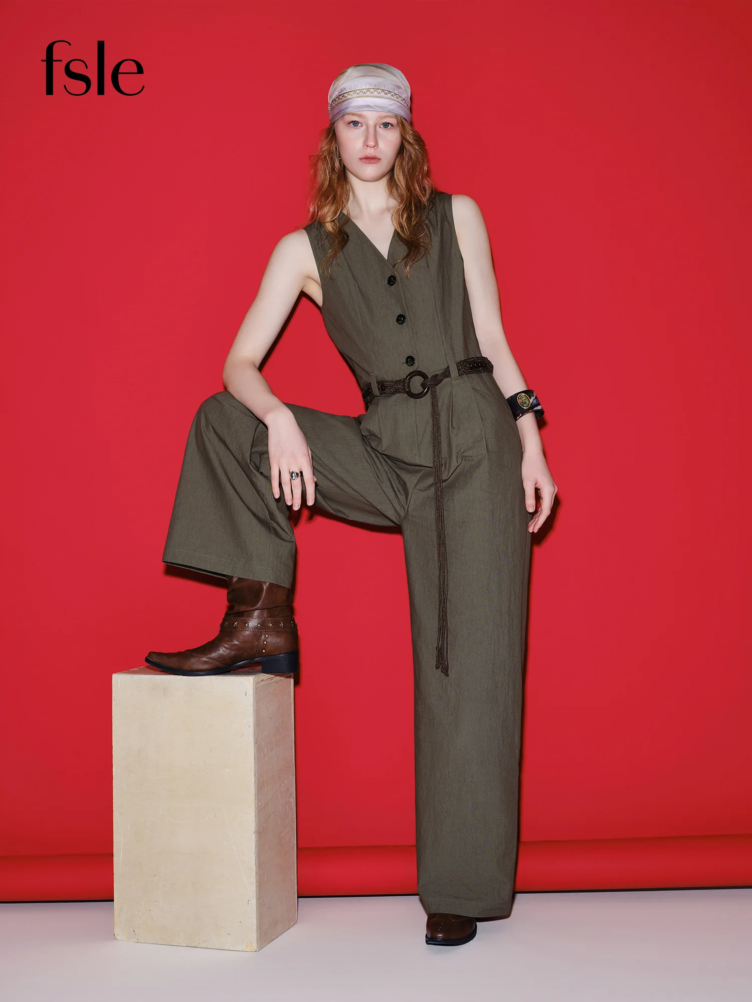 FSLE 【Premium Series】Elegant Sleeveless Jumpsuits High Waist Wide Leg Pants Pockets Cotton Office Women Gray Green with Belt
FSLE 【Premium Series】Elegant Sleeveless Jumpsuits High Waist Wide Leg Pants Pockets Cotton Office Women Gray Green with Belt
