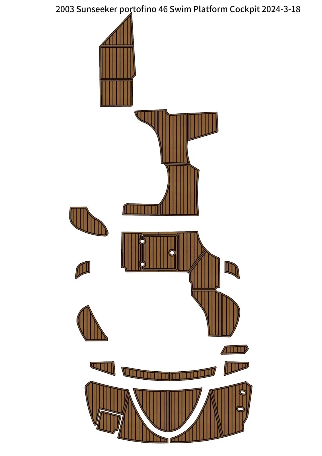 2003 Sunseeker Portofino 46 Swim Platform Cockpit Pad Boat Customized EVA Foam Faux Teak Deck Floor Mat Boat Accessories
2003 Sunseeker Portofino 46 Swim Platform Cockpit Pad Boat Customized EVA Foam Faux Teak Deck Floor Mat Boat Accessories