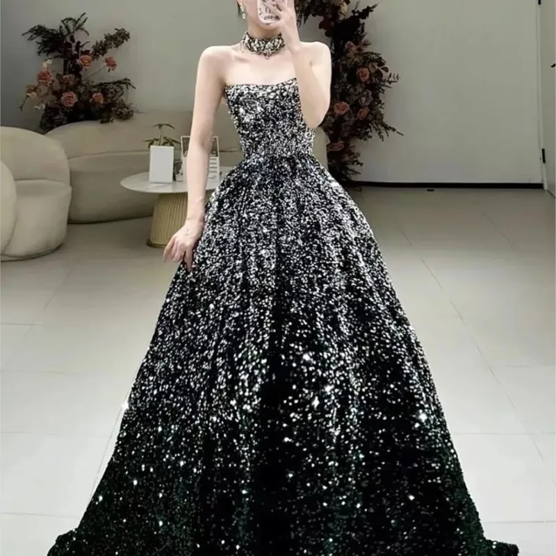 Host Dress Women's Light Luxury Minority Tube Top New Vocal Music Art Test Elegant Sequins
Host Dress Women's Light Luxury Minority Tube Top New Vocal Music Art Test Elegant Sequins