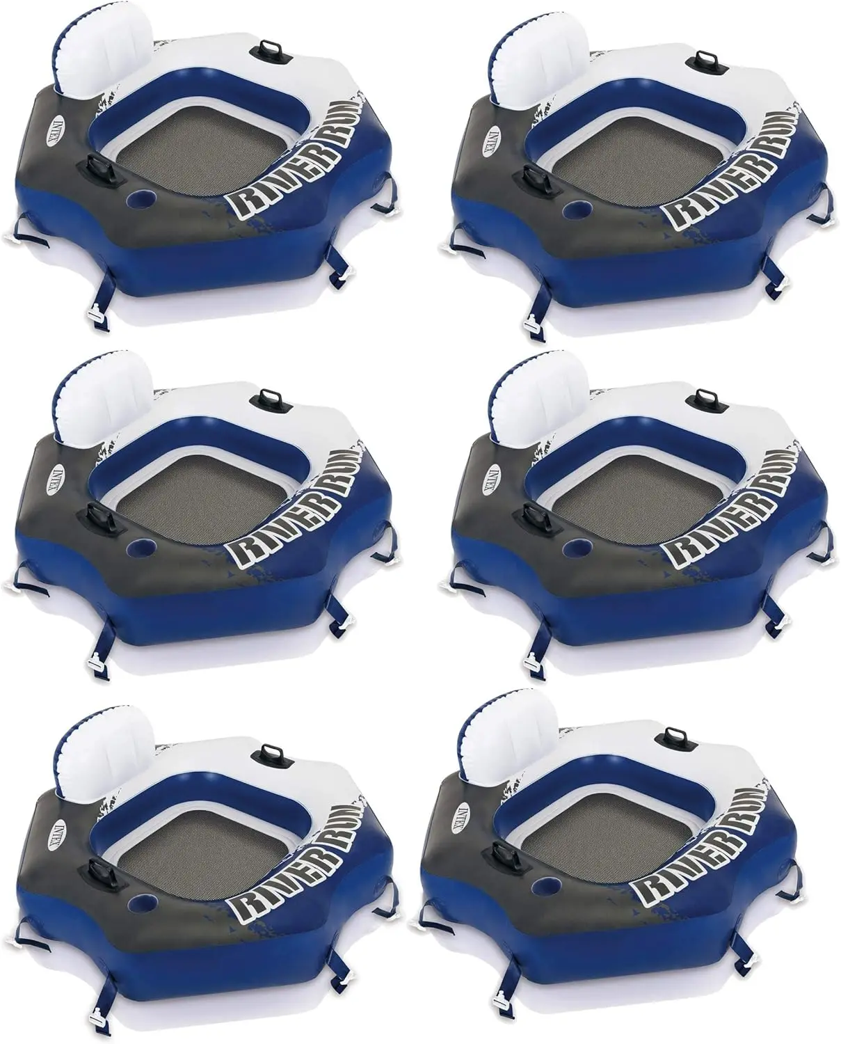 Inflatable River Tube Raft for Lake, Pool & River - 6 Pack with Backrest, Cup Holders & Connectors
Inflatable River Tube Raft for Lake, Pool & River - 6 Pack with Backrest, Cup Holders & Connectors