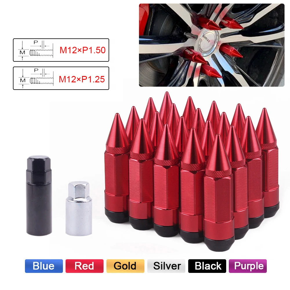 20PCS Aluminum Racing Lug Nuts - Extended Spike Design for M12x1.25/M12x1.5 Wheels (Universal Fit)
20PCS Aluminum Racing Lug Nuts - Extended Spike Design for M12x1.25/M12x1.5 Wheels (Universal Fit)