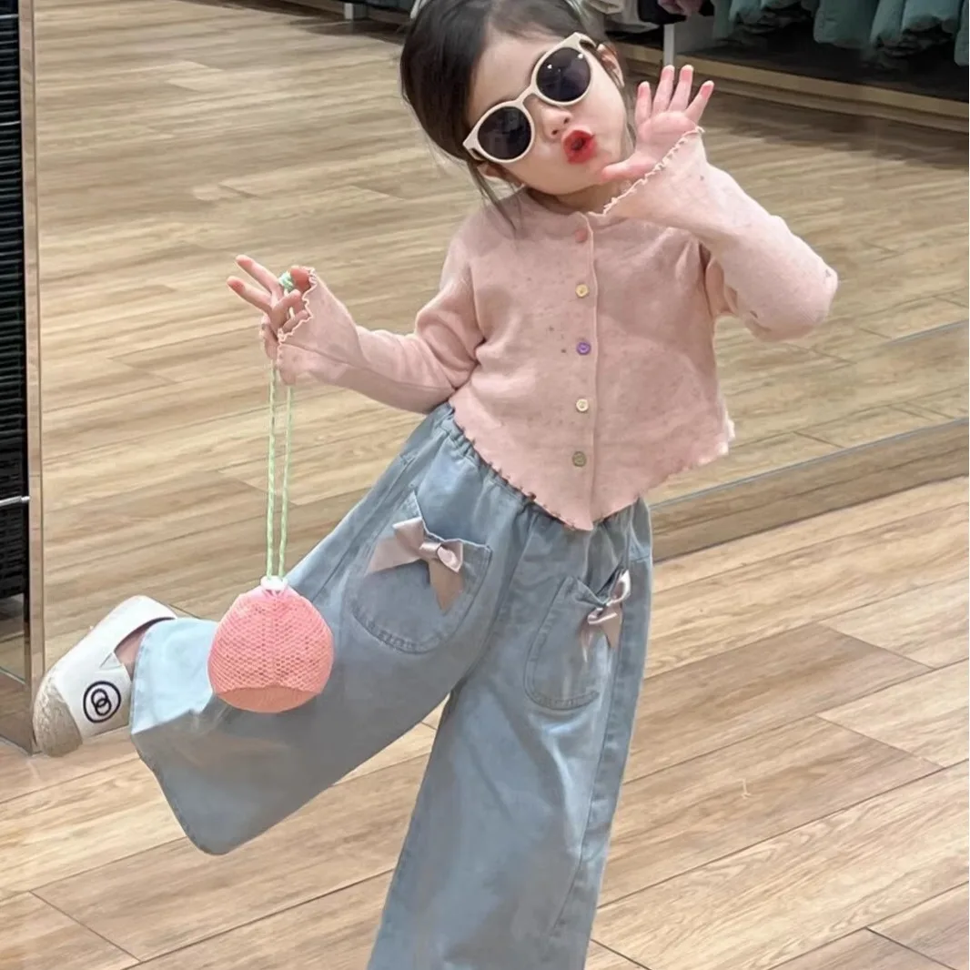 Children's Clothing Sets Pink Long-sleeved Sweater + Bow Denim Wide-leg Pants 2pcs Girls Clothes 2 To 6 Years Baby Girl Clothes
Children's Clothing Sets Pink Long-sleeved Sweater + Bow Denim Wide-leg Pants 2pcs Girls Clothes 2 To 6 Years Baby Girl Clothes
