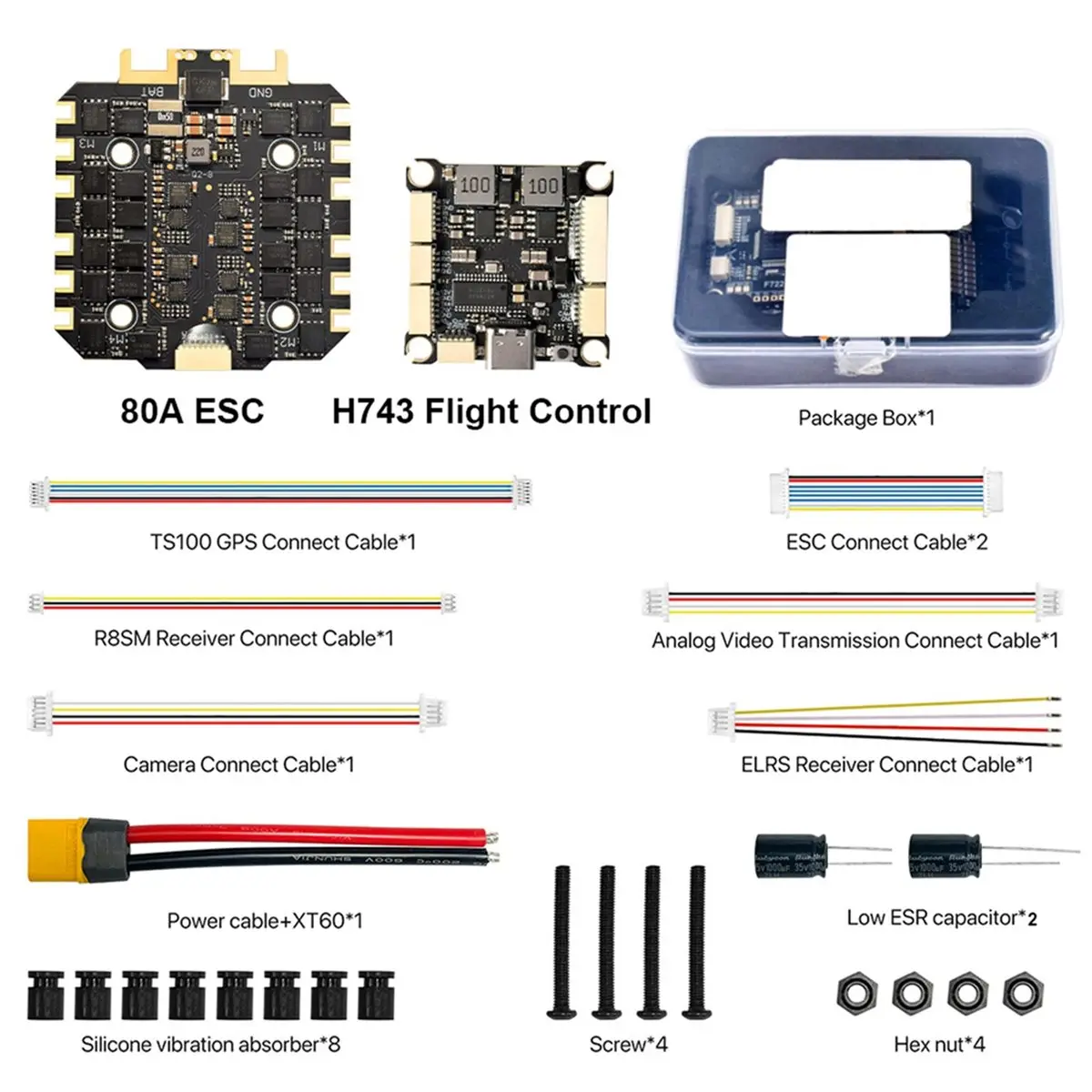 (A30I) H743 Flight Stack H743 Flight Control 4in1 70A/80A ESC 3-8S Lipo Dual ICM42688 Gyro 7 UART for RC FPV Racing Drone 80A
(A30I) H743 Flight Stack H743 Flight Control 4in1 70A/80A ESC 3-8S Lipo Dual ICM42688 Gyro 7 UART for RC FPV Racing Drone 80A