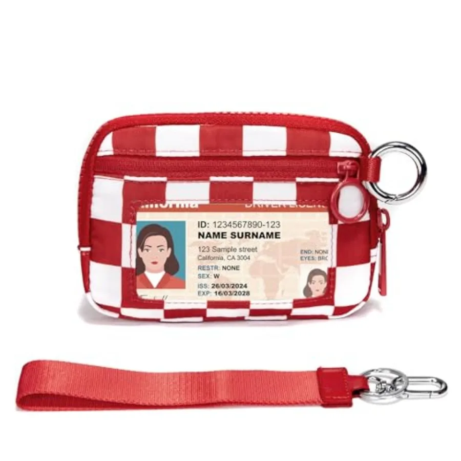 Keychain Wallet for Women Mini Zip Card Holder with ID Window, Coin Purse, Detachable Wristlet, Small Organizer Wallet, red che
Keychain Wallet for Women Mini Zip Card Holder with ID Window, Coin Purse, Detachable Wristlet, Small Organizer Wallet, red che