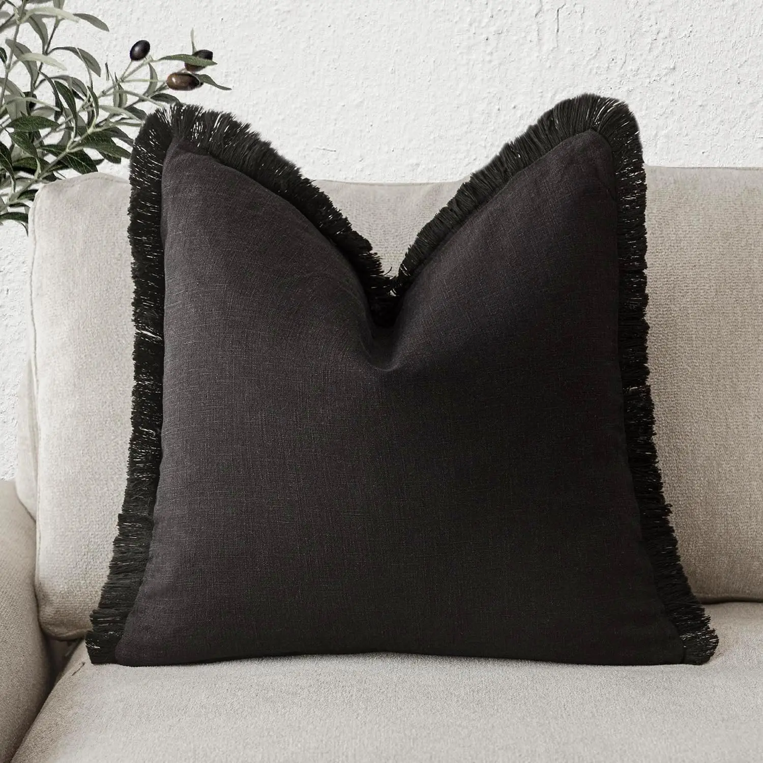 Decorative Linen Fringe Throw Pillow Covers Cozy Boho Farmhouse Cushion Cover With Tassels Soft Accent Pillowcase For Chair
Decorative Linen Fringe Throw Pillow Covers Cozy Boho Farmhouse Cushion Cover With Tassels Soft Accent Pillowcase For Chair